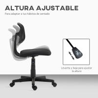 HOMCOM Silla de Oficina sin Brazos Silla de Escritorio Giratoria con Respaldo de Malla Transpirable Altura Ajustable Silla de Despacho Carga 120 kg - details 3