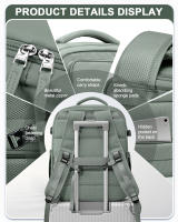 Mochila De Viaje Impermeable Para Mujer Con Compartment Para Notebook Mochila Casual Para Hombres Y Niños Bagaje De Cabina Para Avión - details 6
