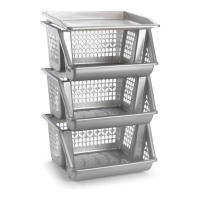 Cestas Verdulera de Cocina con 3 Alturas, Estrecho, Estantería para Cocina y baño, Ahorra Espacio, para Espacios reducidos, Cocina, Oficina, baño, Fácil Montaje - details 3