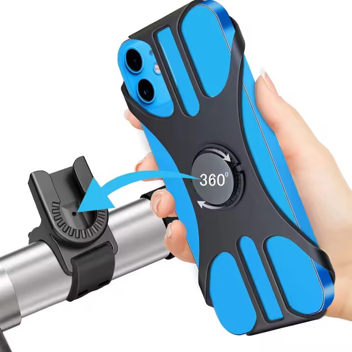 Universal Bicycle Motorcycle Cell Phone mount, 360° Rotatable Adjustable Bike Phone Mount Compatible for 4" to 6.7" Smartphones - 1