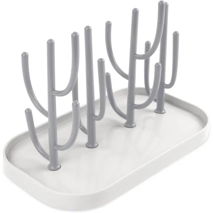Estante para Secar Biberones de Bebés - Secador Desmontable with Portabotellas para Tetinas de Vidrio (Gris) - 1