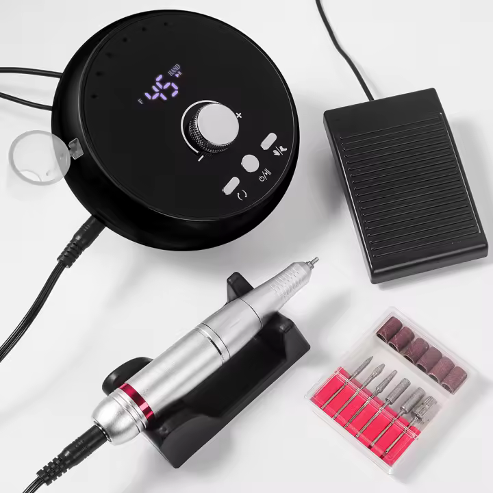Máquina De Manicura Profesional 45000RPM Enchufe Eléctrico Ambar Rosa Morado Para Uñas Eliminador De Cutícula Y Gel - 1