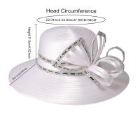 Sombrero De Encaje Blanco Elegante Para Mujer Con Lazo Satinado Para Boda Y Occasiones Formales Sombrero De Iglesia Derby - details 13