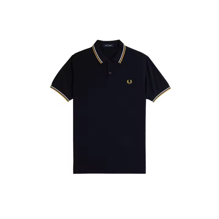 Fred Perry Slim Fit Twin Tipped Polo Navy / Ecru / Honeycomb - 1