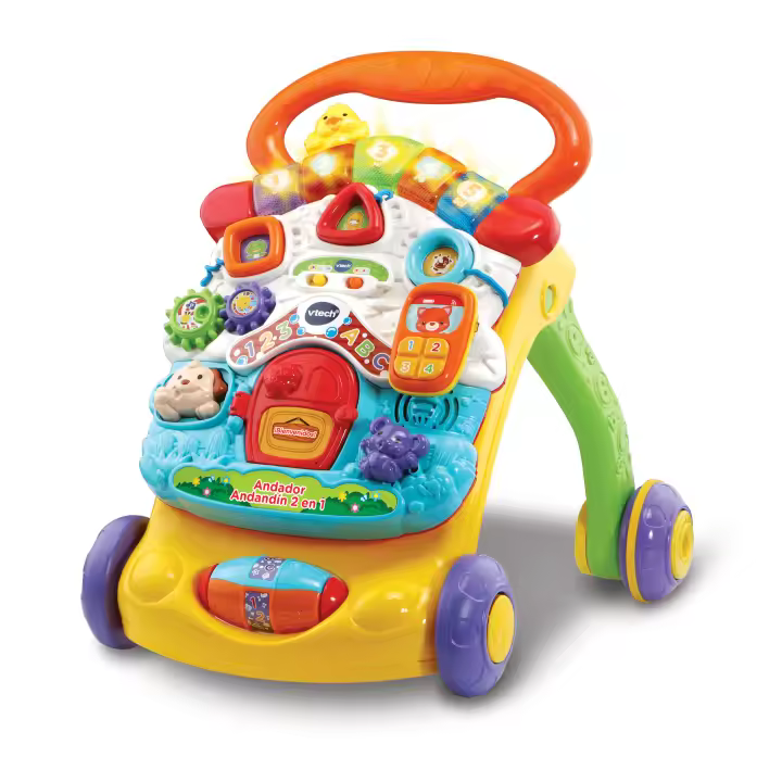 Vtech - Andador Andandín 2 en 1 505622: Correpasillos Interactivo +9 meses con Panel de Actividades Extraíble y Teléfono de Juguete. Música, Luces y Patas Plegables ¡Acompaña a tu Bebé en sus Primeros Pasos y Aprendizajes! - 1