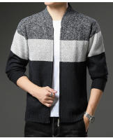 Chaqueta De Fleece Para Hombre Cardigan Grueso De Otoño E Invierno Elegante Y Ajustado Marcas De Lujo Abrigo De Cuello Alto Con Bolsillos Para Uso Diario - details 25