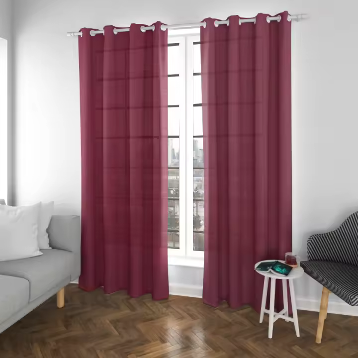 YUNIK HOME-  Cortinas Translúcidas ,Cortinas para Salón Moderna 140x260cm. Elegantes y Modernas, 2 Piezas con Ojales Plateados. Ideal para Dormitorio, Comedor, Sala de Estar, Cocina - 1