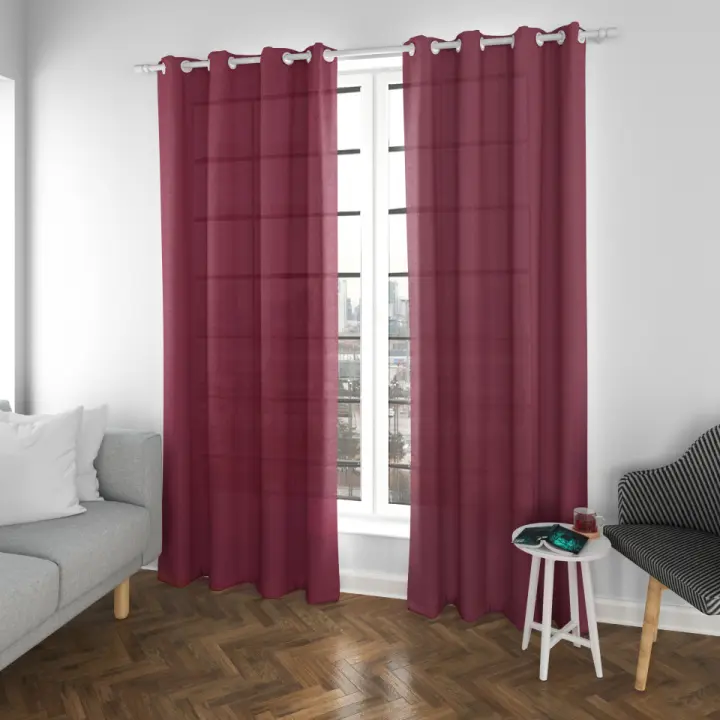 YUNIK HOME-  Cortinas Translúcidas ,Cortinas para Salón Moderna 140x260cm. Elegantes y Modernas, 2 Piezas con Ojales Plateados. Ideal para Dormitorio, Comedor, Sala de Estar, Cocina - 1