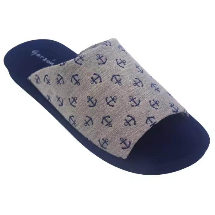 Zapatilla Casa Verano Para Hombre Marca Garzon Referencia: P375-145 Gris GARZON Zapatillas  Zapatilla chinela abierta de andar por casa para hombre, en color gris y azul. Muy cómoda de pala ancha y buen calze. - 1