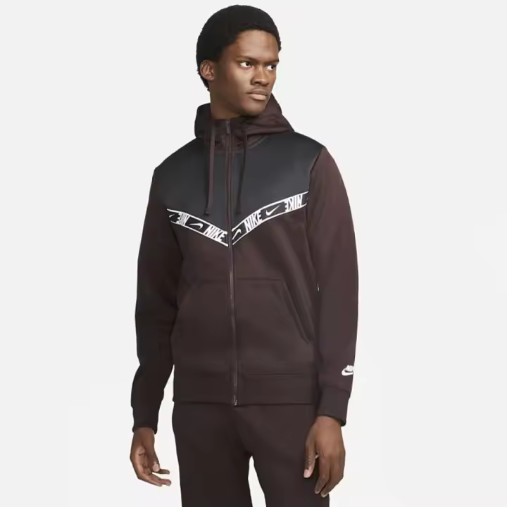 Sudadera Nike M Nsw Repeat Pk Fz Marron Negro Dm4672-203 - 1