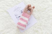 Medias Altas De Invierno Para Mujer Con Estampado De Animales De Dibujos Animados Terciopelo Coral De Felpa Grueso Medias Altas a La Rodilla Con Rayas - details 25