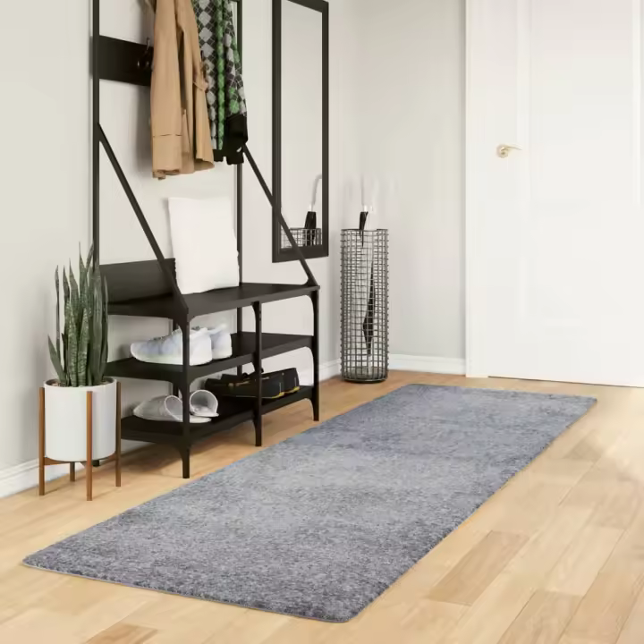 vidaXL Alfombra de pelo largo moderna azul 80x250 cm - 1