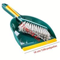 Juego De Escoba De Escritorio Compacto Duradero De Plástico Para El Hogar Fácil De Almacenar Y Usar Incluye Escoba Y Escobita Color Sencillo Blanco Y Verde Oscuro - details 0