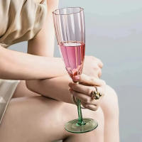 Vajilla De Vino Talla Alta Nueva Petal Rojo Cristal Ecológico Sensación Premium Vino Tinto Champagne Moderno Simplicidad 301-400ml - details 0