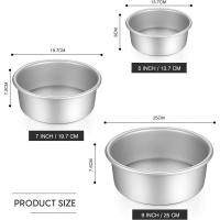 Gesentur Molde Redondo para pasteles, juego de Moldes para hornear, revestithiento antiadherente, 3 piezas - details 0