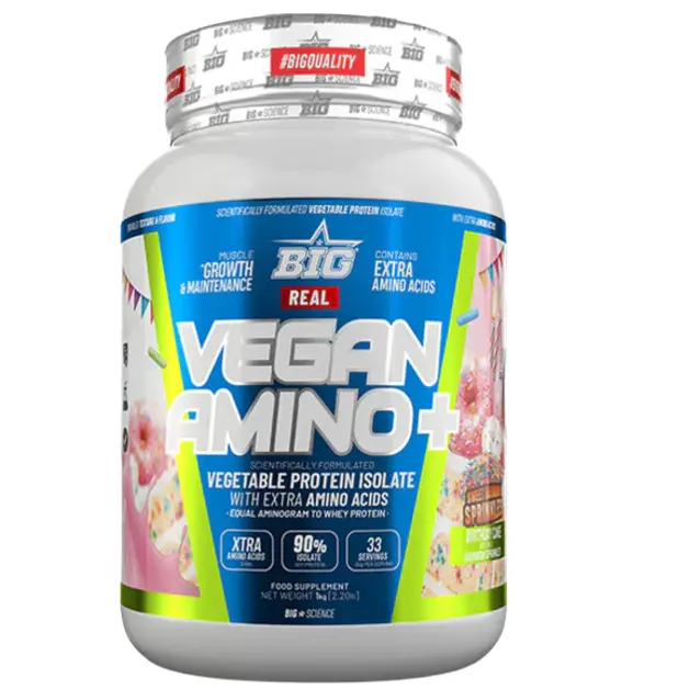 Protein VEGAN AMINO (caducidad 11/24) + de Big /primer aislado de proteína vegetal 90% enriquecido con un 10% extra de aminácidos esenciales\ 1kg varios sabores *REGALO SHAKER* - 1