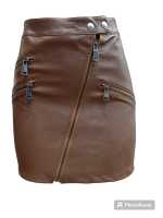 Falda de Cuero Sintético para Mujer Kellys - Elegante y Moderna - Ajustada - Cierre con Cremallera - Color Negro - Talla y Temporada Variadas - details 5