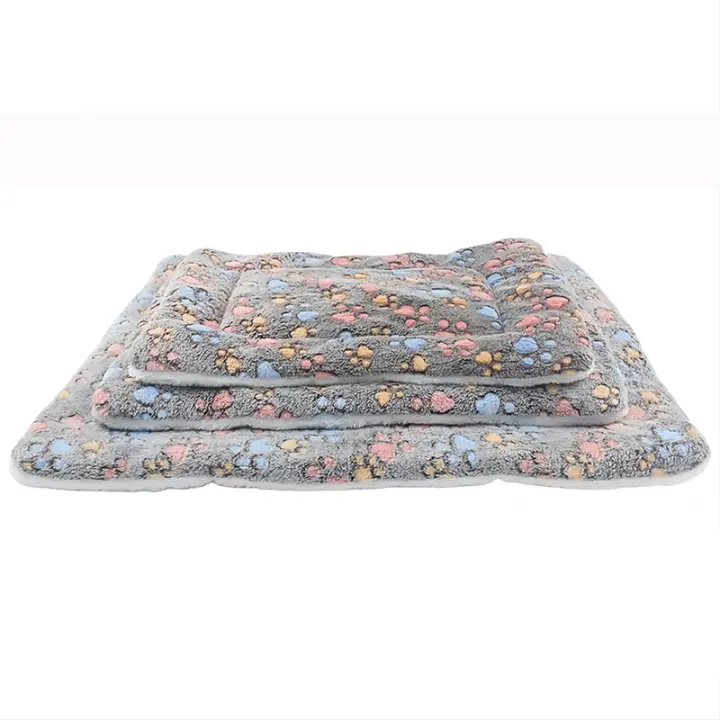 Alfombra De Mascota De Flannel Gruesa Cama Para Perros Y Gatos Invierno Caliente Alfombra De Descanso Suave Y Confortable Para Animales De Compañía - 1