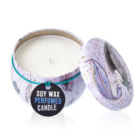 Vela decorativa de cera de soja con aroma a frambuesa – Diseño marino con tapa metálica reutilizable - details 1