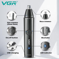 VGR 2en1 Afeitadora Eléctrica Recargable Para Rostro Y Cuello Ajuste De Pelo Del Nariz Y Orejas Cejas Trimmer Para Hombres Y Mujeres Cuidado Personal - details 0