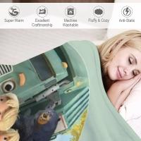 Manta Decorativa De Peluche Coral Con Diseño De Camión De Basura De Netflix Manta Para Sofá Y Cama Para Adultos Estilo Moderno Antipelusa Portátil Para Viajes Picnics Y Uso Doméstico - details 4