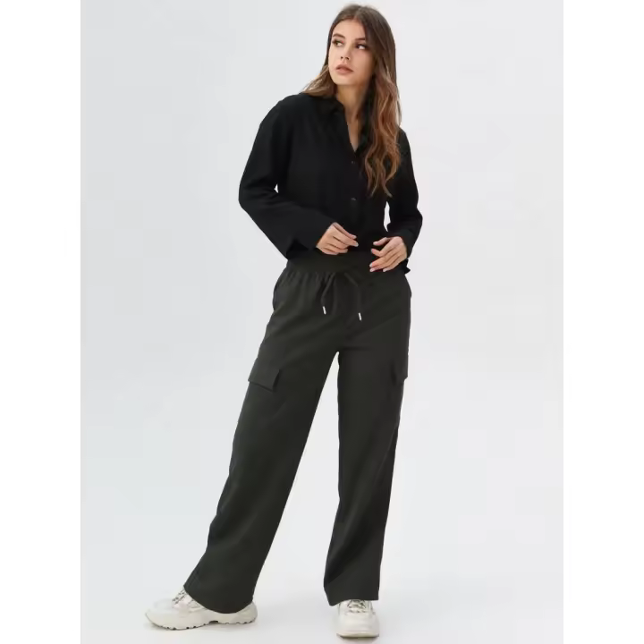BEACHY Pantalón Cargo De Mujer Con Bolsillos Laterales Con Felpa Interior Cómodos y Fácil De Combinar. - 1