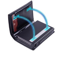 Carth para Hombre con Tarjetero Bloqueo RFID. Hombre cartera con Monedero. Incluye Tarjerero Bloqueo RFID con Pop Up para Tarjetas. Más lidero y elega. - details 4