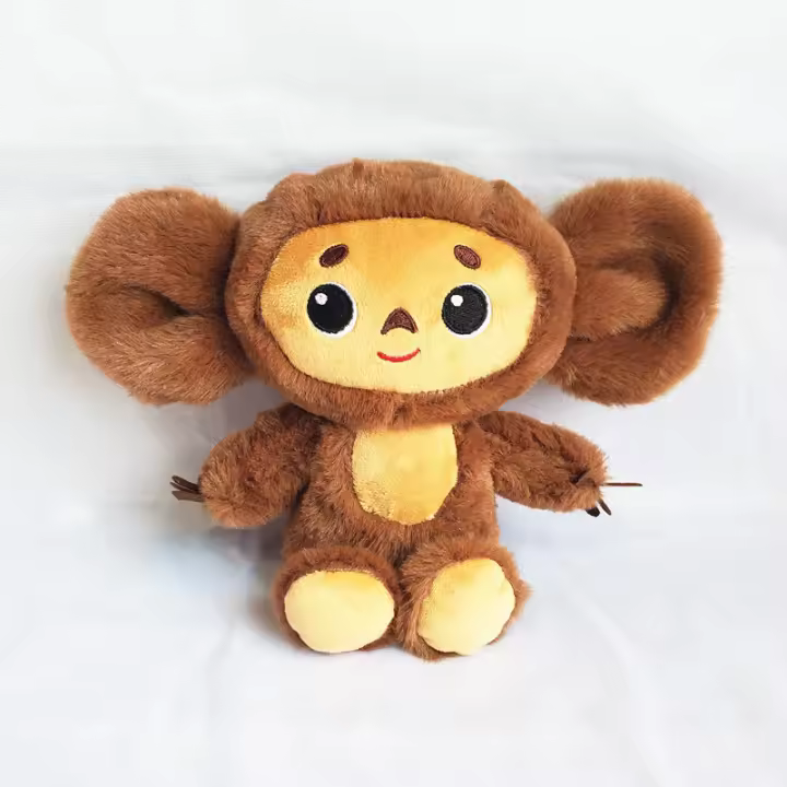 Muñeco De Peluche Cheburashka Con Ropa Mono De Ojos Grandes Para Niños Y Adultos Material De Peluche Y Algodón Ecológico Regalo Ideal Para Dormir Y Aliviar El Estrés - 1