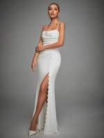 Vestido De Novia Mgiacy Con Cuello Halter Y Patchwork De Encaje Vestido De Fiesta Para Bodas Vestido De Damas De Honor De Largo Suelto Estilo Sirena - details 6