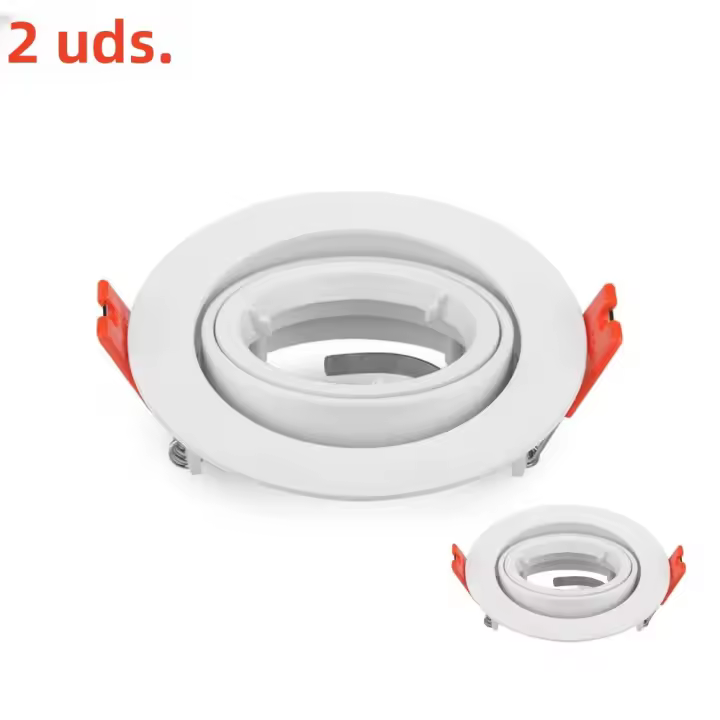 Marco De Luz Spot Redondo Ajustable Para Bombilla MR16 GU10 Soporte De Instalación Recessed Para LED Funda De Luces De Techo - 1