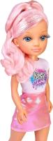 Nancy Shine , Pink, Muñeca con el Pelo Largo con Mechones Metalizados de Color Rosa, Vestido de Falda Rosa Metalizada y Top Blanco - details 3
