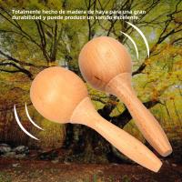 Par De Maracas De Encina Para Niños Instrumento De Percusión Rumba Shaker Juguete Musical De Madera - details 3
