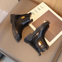 Botas Cortas Para Niños Y Niñas Estilo Británico Antideslizantes Con Cierre De Cremallera Lateral Material De Cuero Resistentes Al Desgaste Para Todas Las Estaciones - details 5