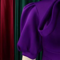 Vestido Elegante De Fiesta Para Mujer 2024 Con Cuello Con Lazo Manga Corta Cintura Alta A-Line Plisado Hasta El Tobillo Vestido De Cumpleaños - details 34