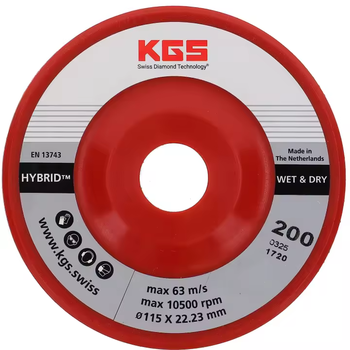 KGS Hybrid Disco Diamantado Desbaste 115mm Grano 200 para Granito y Mármol - 1