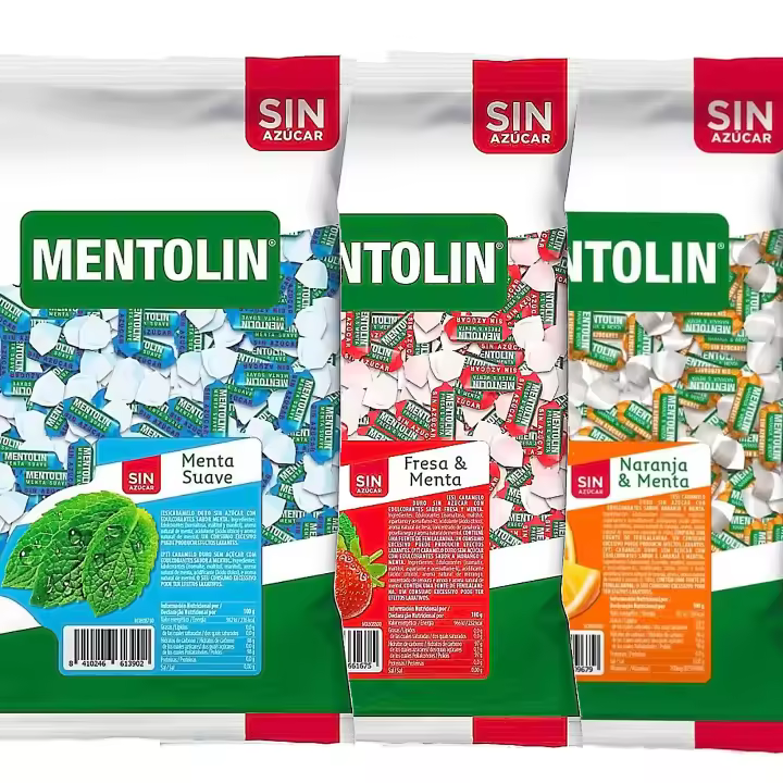 MENTOLIN PACK 3 Kg caramelos sin azúcar garganta Menta Suave & Fresa Menta & Naranja - 1