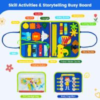 Juguete Montessori De Actividades Sensoriales Para Niños Busy Board Educativo Preescolar Fomenta Los Primeros Habilidades De Aprendizaje Y Motricidad Finas Edad Recomendada 3-6 Años - details 17
