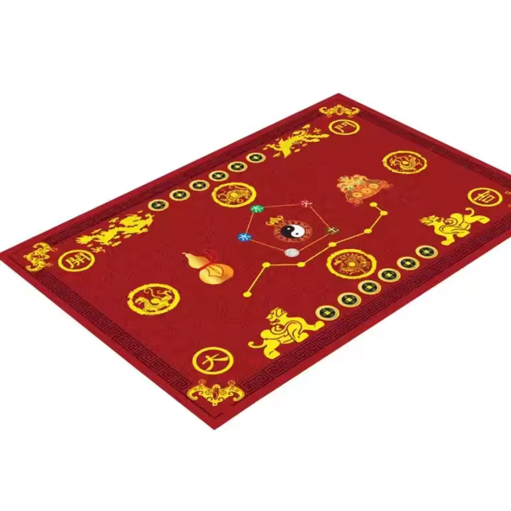 VIKAMAN Alfombra De Entrada Para Año Nuevo Chino Alfombrilla De Transito Con Diseño De Feng Shui Resistente a La Suciedad Y Manchas Para Uso Interior En Sala De Estar Y Dormitorio - 1