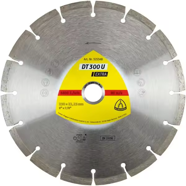 Klingspor tarcza diamentowa segmentowa 125mm x 22,2mm dt300u, beton - 1