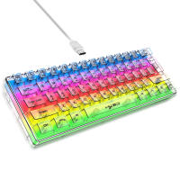 Teclado De Juego HXSJ 60% Con Cable Transparente RGB Backlit Ultra-Compacto Impermeable 61 Teclas Para PC/Mac - details 0