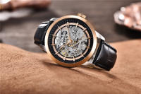 Reloj De Pulsera Mecánico Para Hombres PAGANI DESIGN 2023 Marca Top Lujo Dorado Resistente Al Agua Con Movimiento Automático Y Esqueleto Cuero Acolchado Estilo Casual - details 8