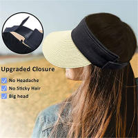 Sombrero De Playa Plegable Para Mujer Sombrilla De Verano Protección Solar Algodón Y Lino Estilo Casual Gorro De Paja Ancha - details 4