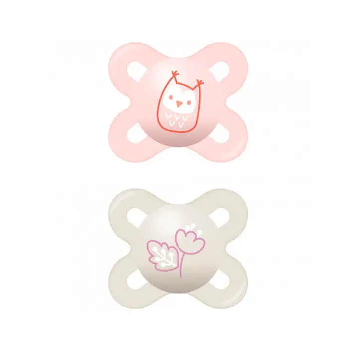 Mam Start Chupete Silicona Rosa 2U 0-2M - 1