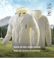 Chaqueta De Running Y Senderismo Para Hombres Con Capucha Y Protección UV50 Zipper Bolsillo Cintura Elástica Ultra Ligera Para Verano - details 2