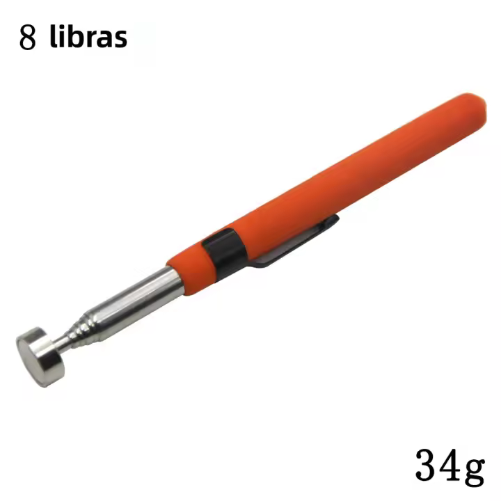 Vara De Hierro Retráctil De Acero Inoxidable Con Succión Magnética Fuerte Mango Rojo Naranja Antena Recogida Herramienta Doméstica DIY - 1