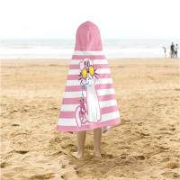 Toalla De Playa Para Niñas Con Gorro Y Estampado De Gato Rosa Y Blanca Sobredimensionada Toalla De Piscina Para Niños 100% Poliéster Absorción Rápida Máquina Lavable Rectangular 240gsm - details 4
