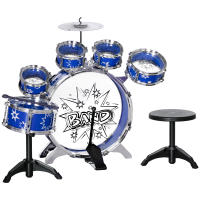 AIYAPLAY Batería Infantil con Taburete Batería para Niños de +3 Años con Tambores Bombo Platillo Pedal y Baquetas Diseño con Tema de Estrellas 65x22x57 cm - details 0