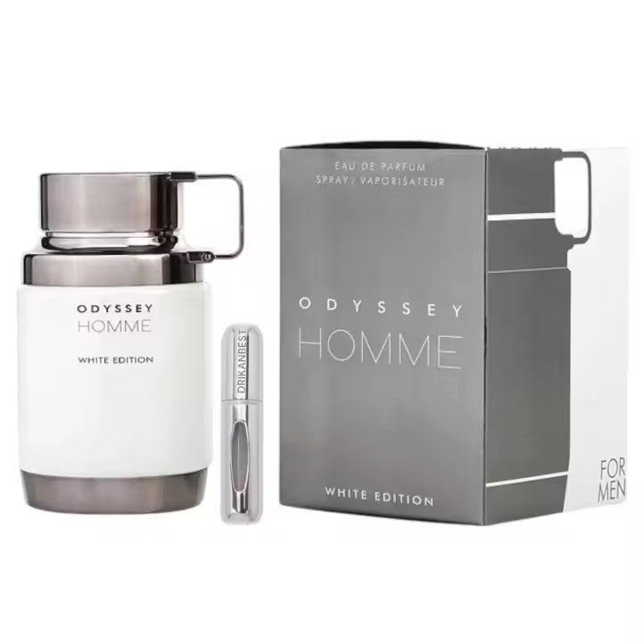 Perfume Odyssey Homme White Edition Armaf Eau de Parfum 100ml Perfume para Hombre de Larga Duración con Notas Amaderadas y Especiadas Fragancia Elegante y Sofisticada+ REGALO Atomizador Recargable DRIKANBEST - 1