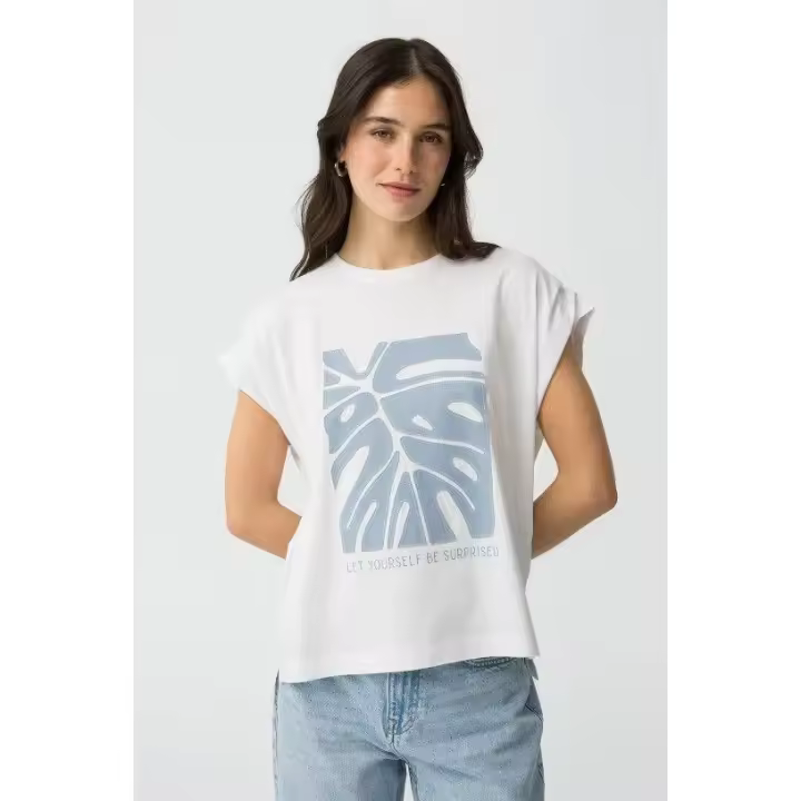 Marcas Mujer Ropa Tiffosi Tiffosi mujer Camisetas y tops  Camiseta -Tiffosi- Sun blanca - 1