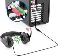 FGNS Adaptador Jack 3,5mm macho a Micro y Auriculares,able de audio y divisor con microfono separado y conector para auriculares, Adaptador Jack 3,5mm macho a   2 Machos Compatible para PC Desktop Laptop Tablet Cascos PS4 Xbox One Switch - details 1